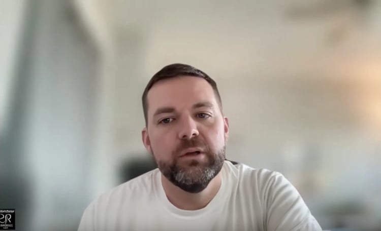 Student on a video call