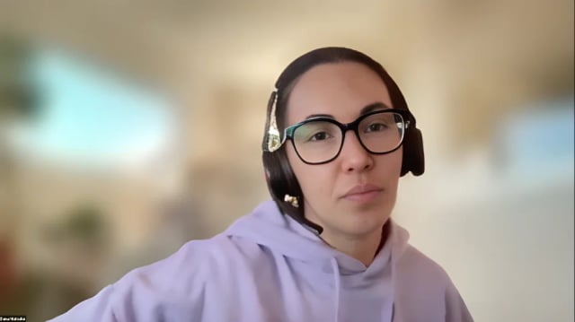 Student on a video call